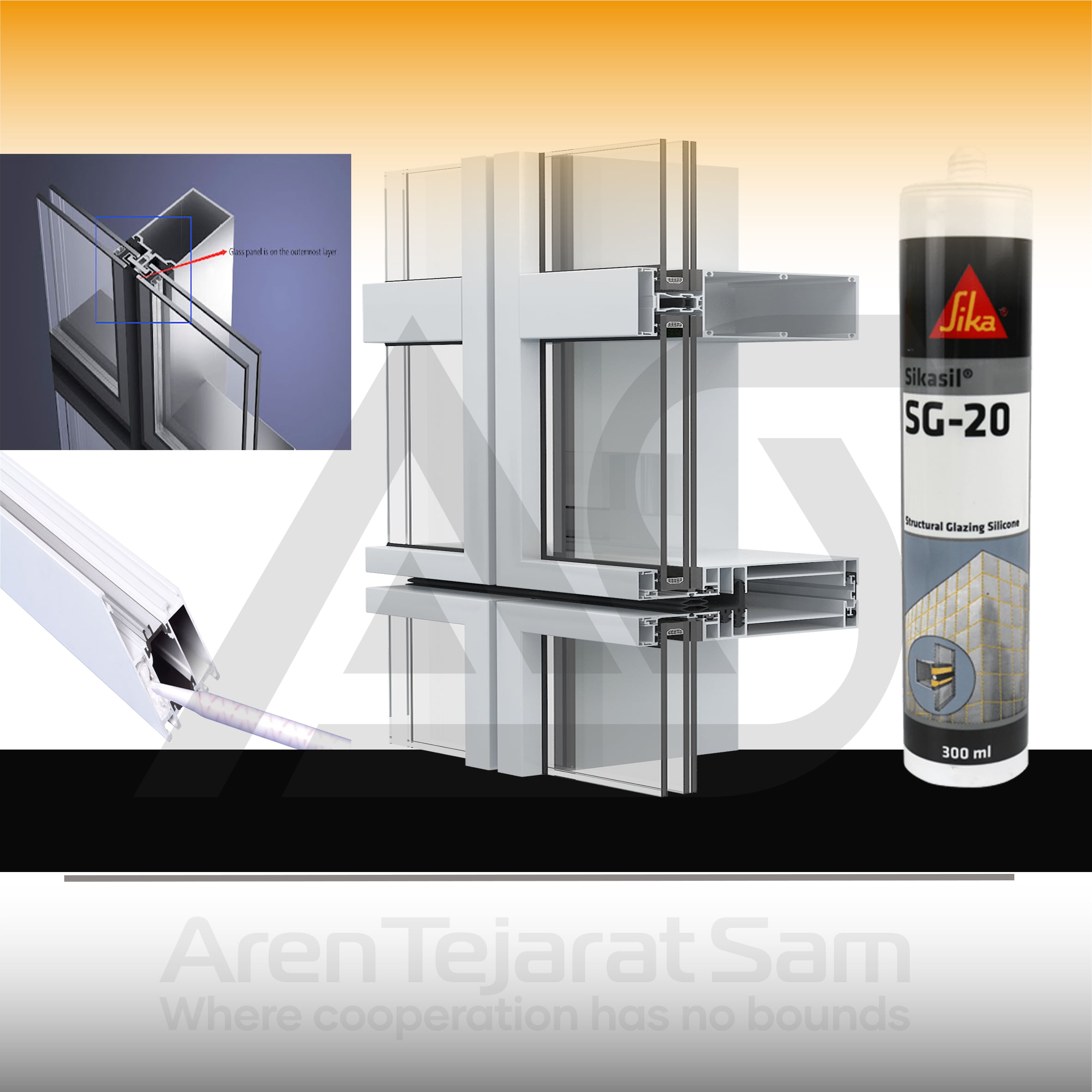 چسب سیلیکون استراکچرال Sikaflex SG-20