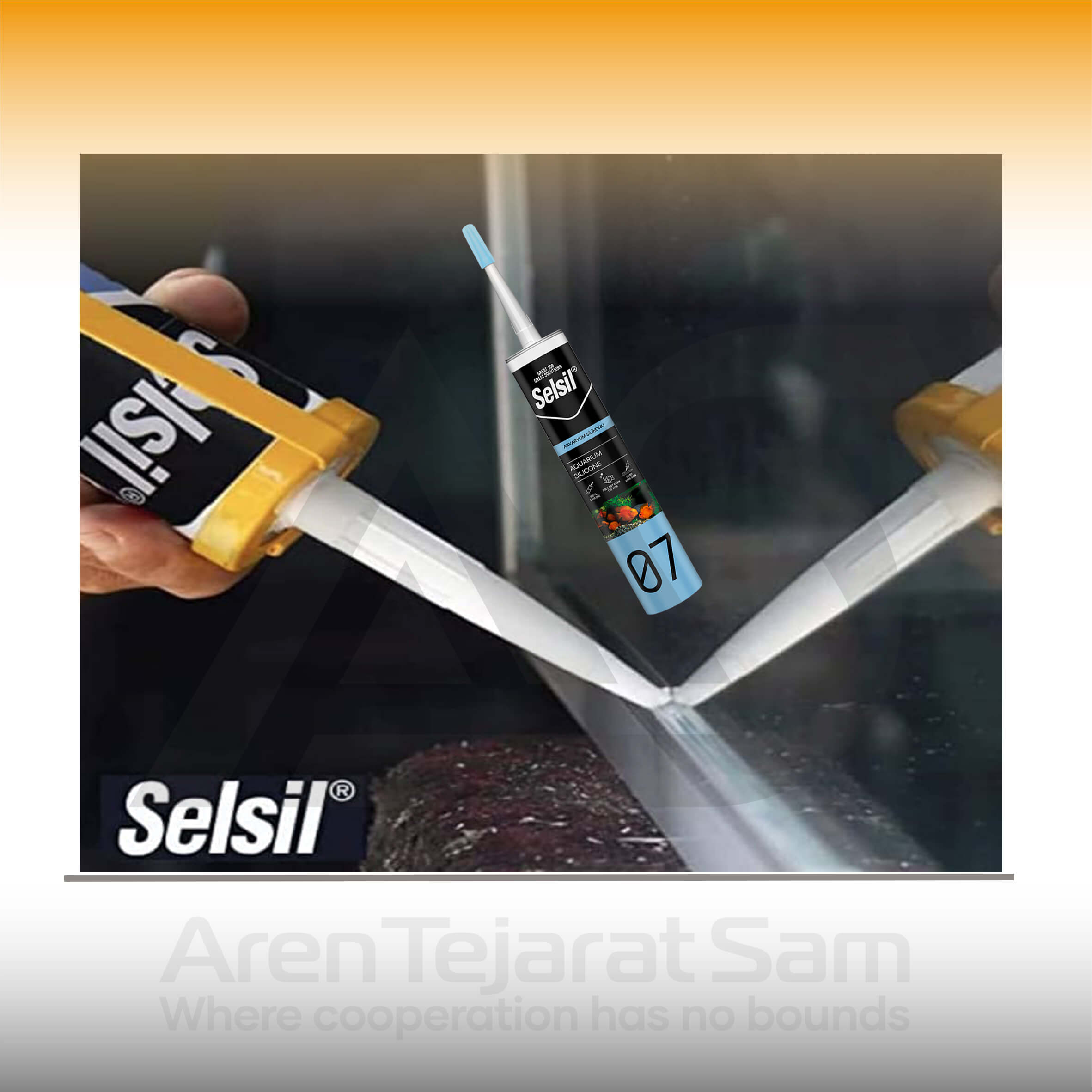 چسب آکواریوم مخصوص ماهی سلسیل Selsil