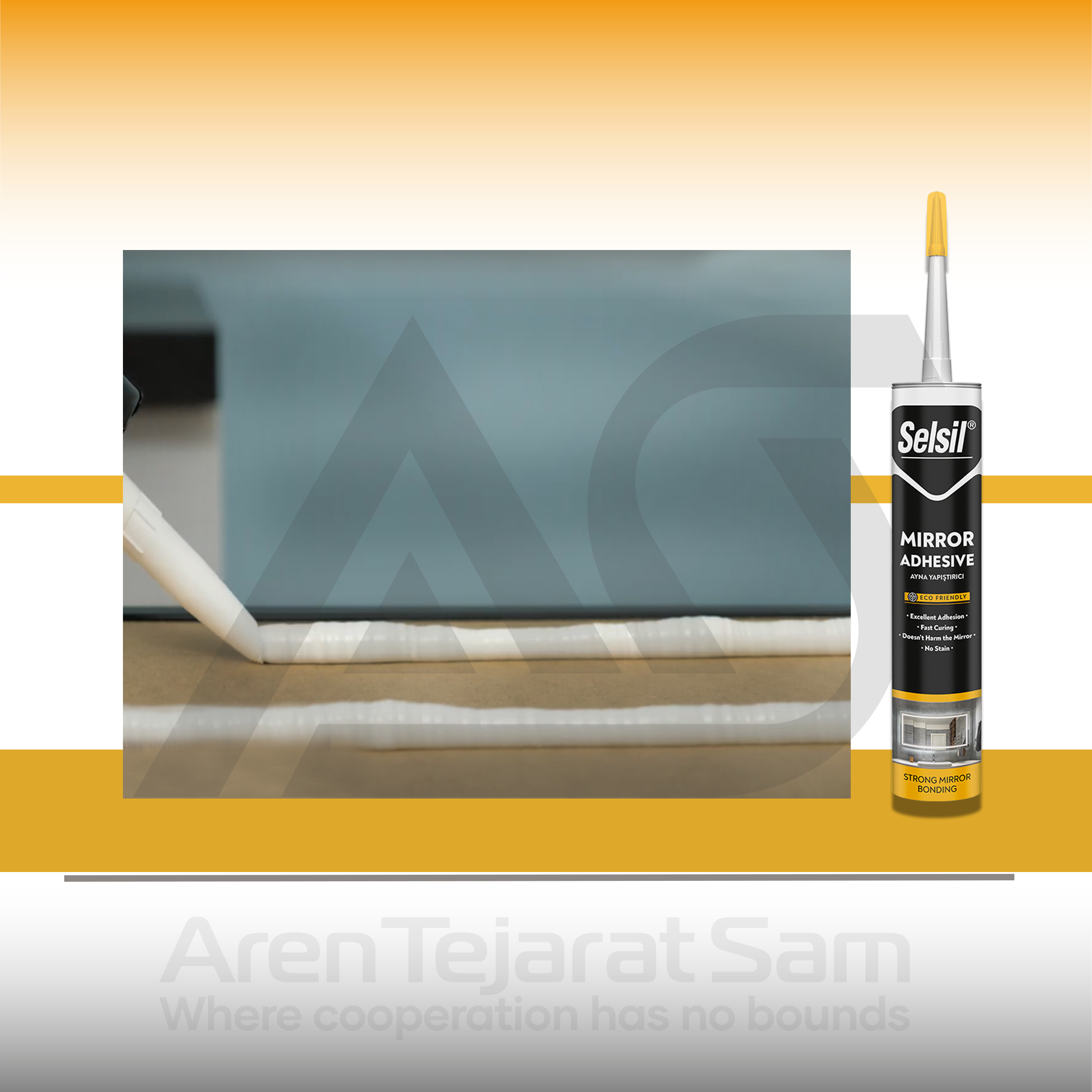 چسب ام اس پلیمر مخصوص آینه سلسیل Selsil - تصویر 2