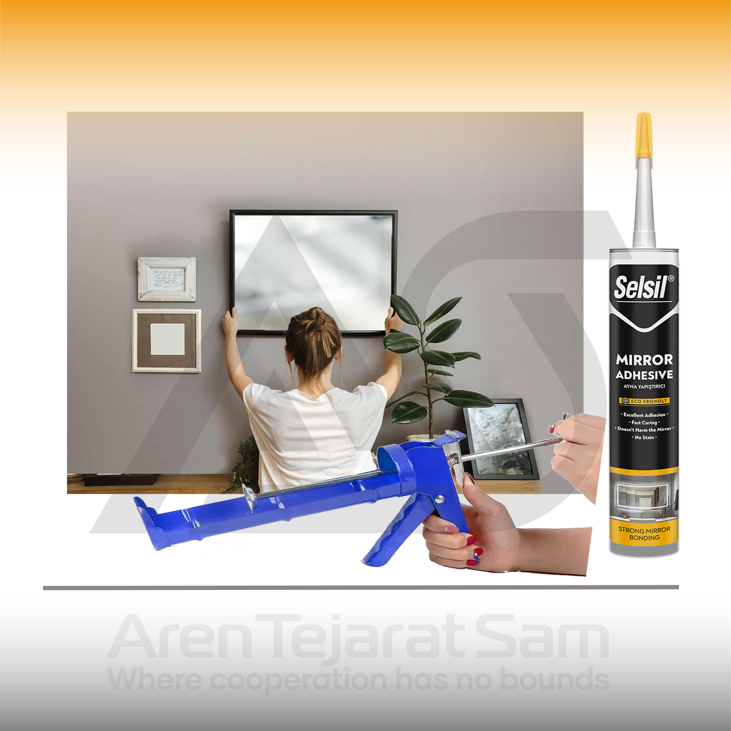 چسب ام اس پلیمر مخصوص آینه سلسیل Selsil - تصویر 5