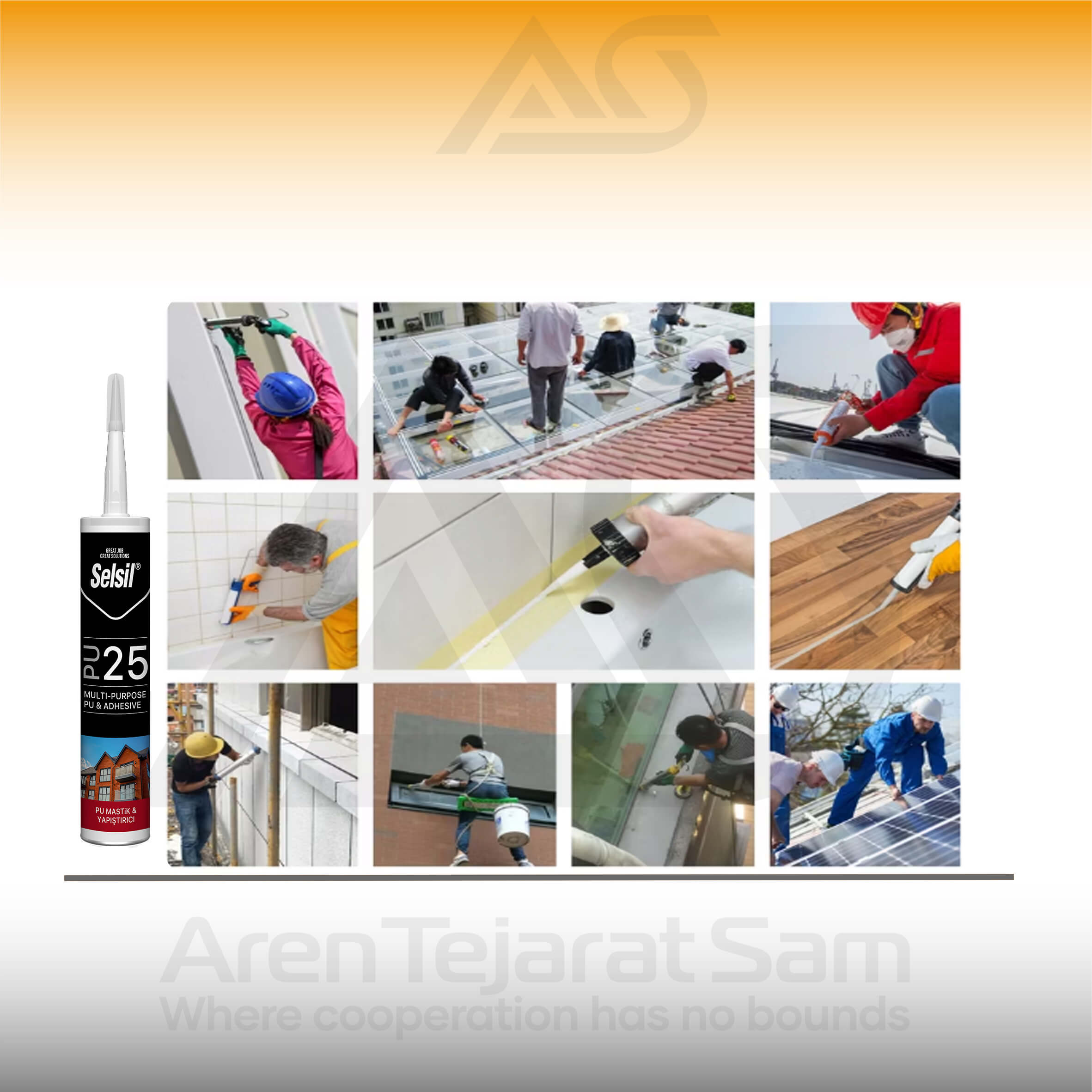 چسب درزگیر پلی اورتان کارتریجی شور 25 PU سلسیل Selsil