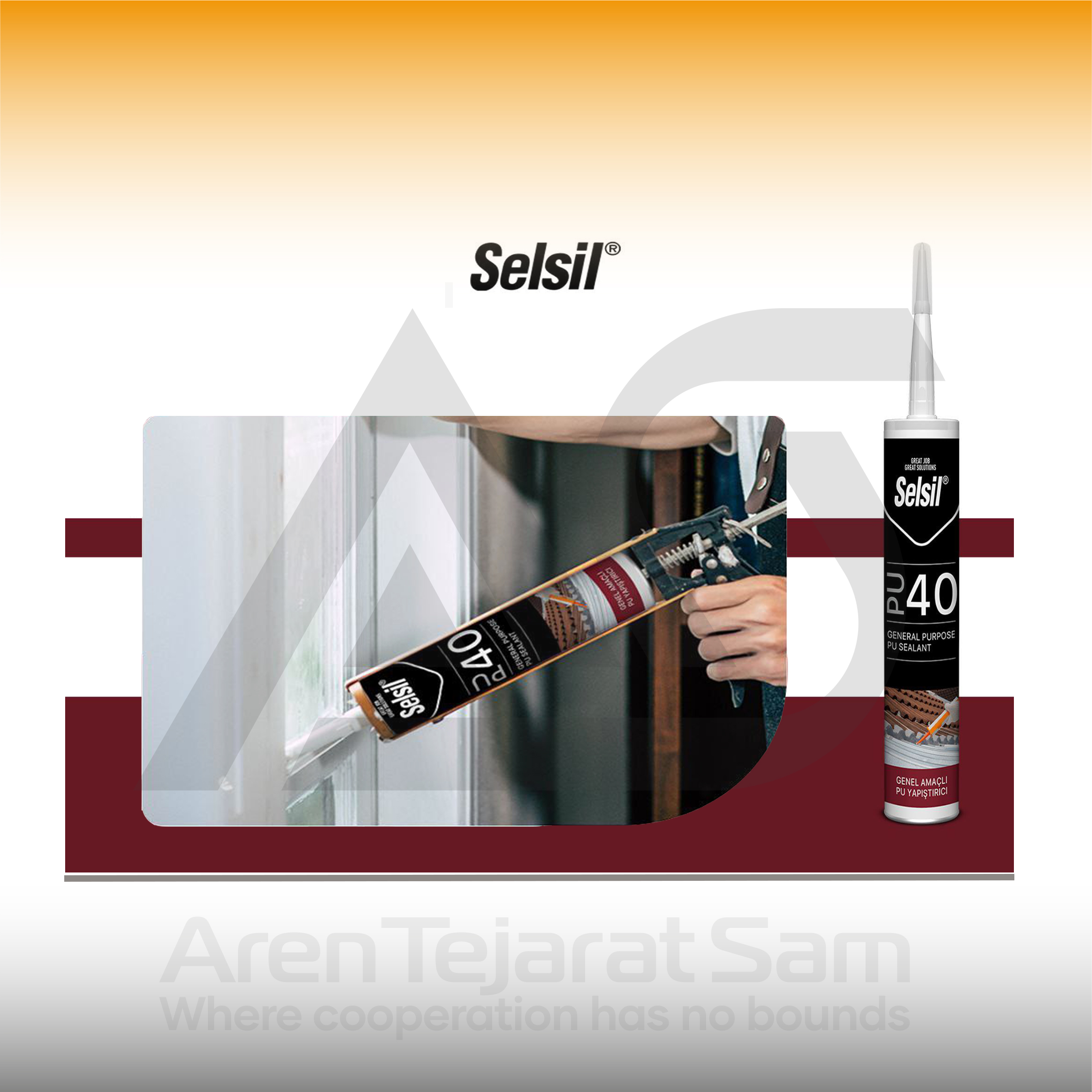 چسب پلی اورتان کارتریجی شور 40 PU سلسیل Selsil