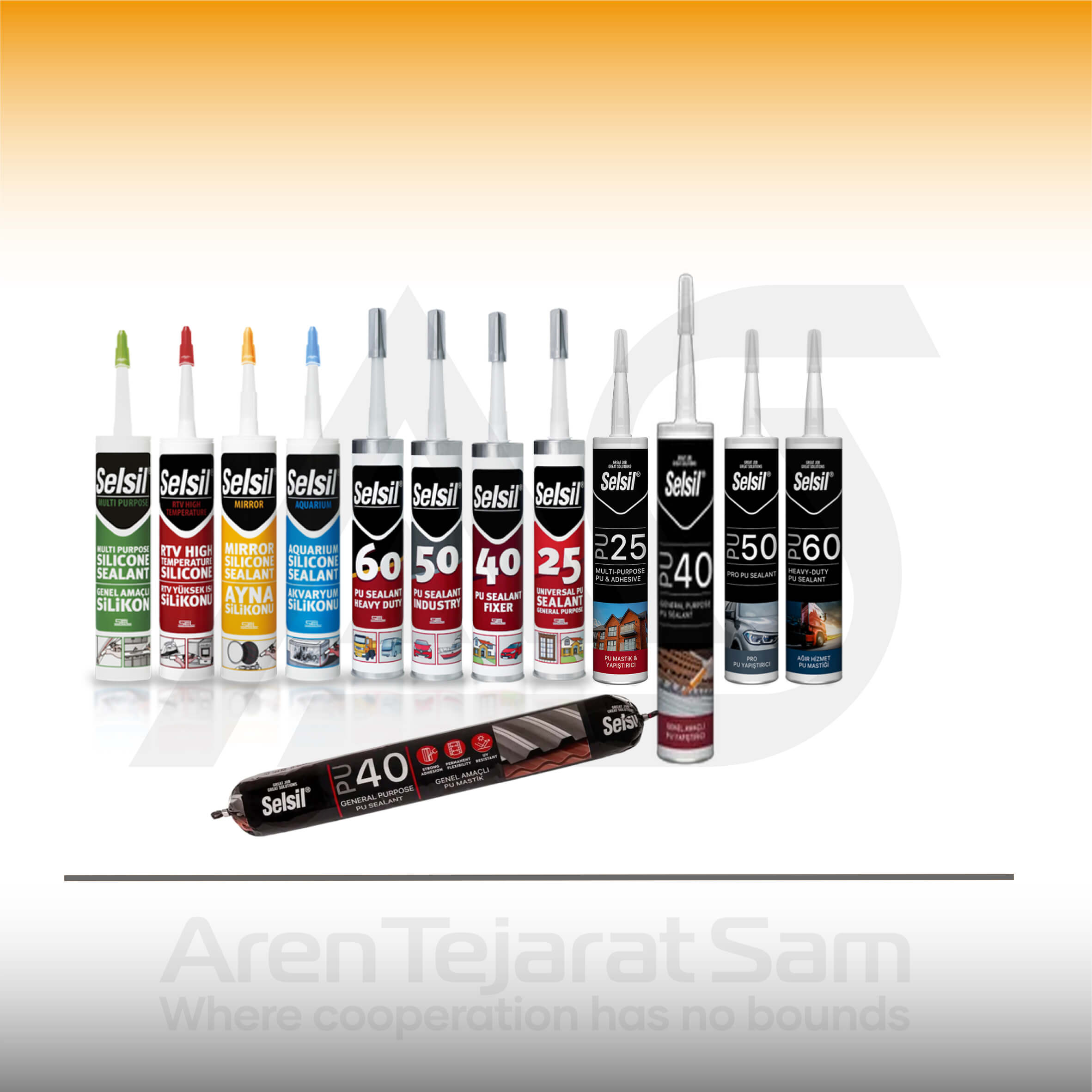 چسب پلی اورتان کارتریجی شور 40 PU سلسیل Selsil