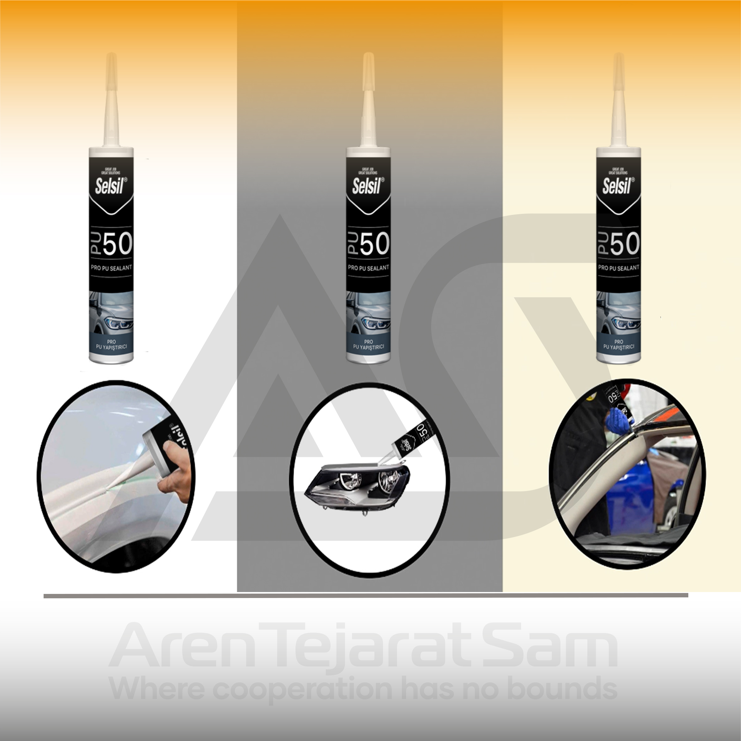 چسب پلی اورتان کارتریجی شور 50 PU سلسیل Selsil